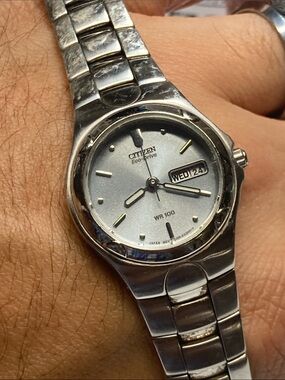 Citizen E001-K17560, Silver Stainless Steel Eco-Drive Watch, small wrist